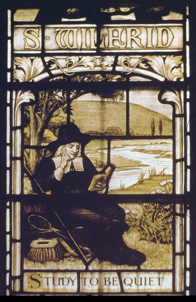Window depicting Izaak Walton by English School